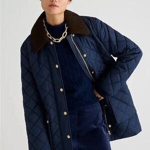 J.Crew New Heritage quilted Barn Jacket, size L Navy color